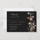 エレガントな花のボヘミアンレスポンスカード 出欠カード (正面)