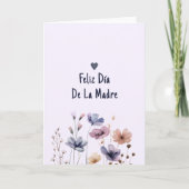 エレガントな花のママ スペイン語 幸せな母の日カード サンキューカード (正面)