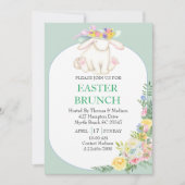 エレガントな花のミントグリーンのイースターブランシュ招待状 招待状 (正面)