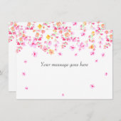 エレガントな花のメッセージカード サンキューカード (正面/裏面)