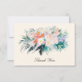 エレガントな花のモダンな花束 サンキューカード (正面)