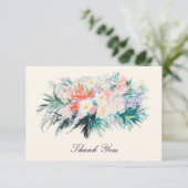 エレガントな花のモダンな花束 サンキューカード (スタンド正面)