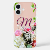 エレガントな花のモノグラムiPhone/iPadケース Case-Mate iPhoneケース (裏面)