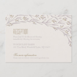 エレガントな花のライラック農村のウェディングレセプションカード エンクロージャーカード