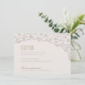 エレガントな花のライラック農村のウェディングレセプションカード エンクロージャーカード (スタンド正面)
