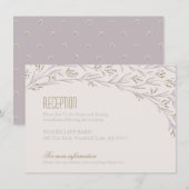 エレガントな花のライラック農村のウェディングレセプションカード エンクロージャーカード (正面/裏面)