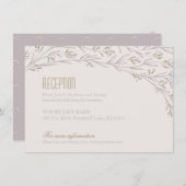 エレガントな花のライラック農村ウェディングレセプションカード エンクロージャーカード (正面/裏面)