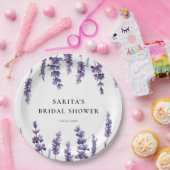 エレガントな花のラベンダー ブライダルシャワー ペーパープレート (パーティー)