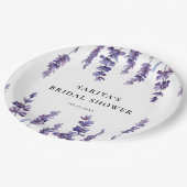 エレガントな花のラベンダー ブライダルシャワー ペーパープレート (アングル)