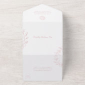 エレガントな花のリース ダスティーローズ ウェディング オールインワン招待状 (外側)