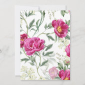 エレガントな花のルスティック バーガンディ ピンクのウェディング 招待状 (裏面)