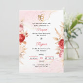 エレガントな花のロカ式招待状カード 招待状 (スタンド正面)