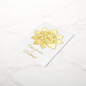 エレガントな花のロゼット結婚式招待状 箔招待状ポストカード (回転した状態)