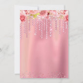 エレガントな花のローズゴールドの滴るグリッター あらゆる年齢 招待状 (裏面)