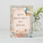 エレガントな花のヴィンテージラブ バレンタインデーのカード シーズンカード (スタンド正面)