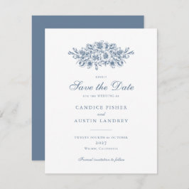 エレガントな花のヴィンテージ ボタニカル ウェディング セーブ・ザ・デート 招待状