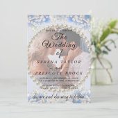 エレガントな花のヴェラムオーバーレイ結婚式招待状 招待状 (スタンド正面)