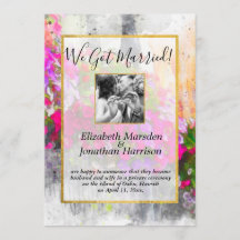 エレガントな花の上品私達は発表を結婚しました