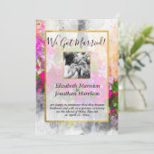 エレガントな花の上品私達は発表を結婚しました 案内状 (スタンド正面)