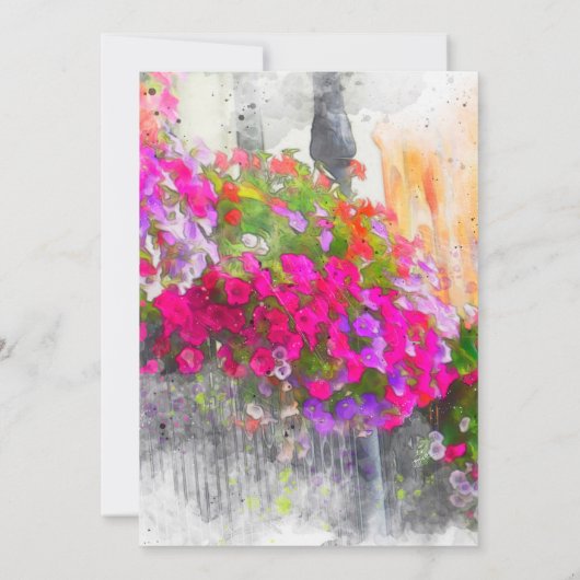 エレガントな花の上品私達は発表を結婚しました 案内状 (裏面)