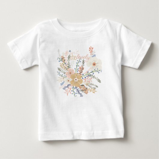 エレガントな花の乙女チックなセリフ ベビーTシャツ (正面)