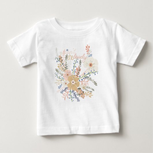 エレガントな花の乙女チックなフレーズ ベビーTシャツ (正面)