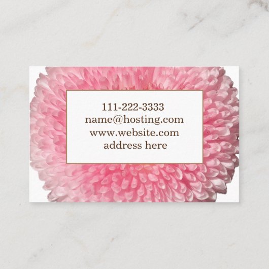 エレガントな花の写真の専門の名刺 名刺 (裏面)