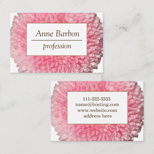 エレガントな花の写真の専門の名刺 名刺 (正面/裏面)