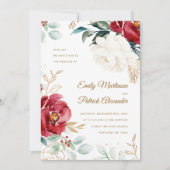 エレガントな花の写真クリスマスウェディング 招待状 (正面)