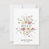 エレガントな花の出欠確認カード ウェディング用 出欠カード (正面)