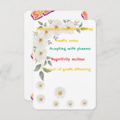 エレガントな花の出欠確認カード – オーダーメイドのウェディング 出欠カード (正面/裏面)