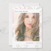 エレガントな花の卒業写真感謝メッセージ サンキューカード (正面)