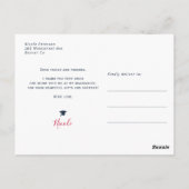 エレガントな花の卒業写真 卒業ありがとう ポストカード (裏面)