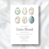 エレガントな花の卵 イースター ブランチ 招待状