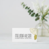 エレガントな花の名刺-クリーム 名刺 (スタンド正面)