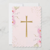 エレガントな花の女の子の洗礼 招待状 (裏面)