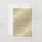 エレガントな花の孔雀の白い結婚式のディナー 招待状 (裏面)