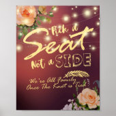 エレガントな花の席を選んで 結婚式看板 ポスター (正面)