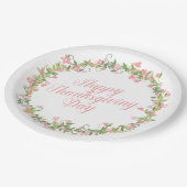 エレガントな花の幸せな感謝祭|の紙皿 ペーパープレート (アングル)