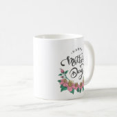 エレガントな花の幸せな母の日|のコーヒー・マグ コーヒーマグカップ (正面右)
