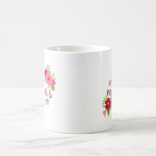 エレガントな花の幸せな母の日|のコーヒー・マグ コーヒーマグカップ (中央)