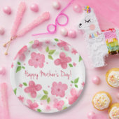 エレガントな花の幸せな母の日|の紙皿 ペーパープレート (パーティー)