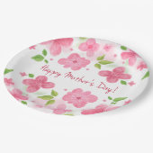 エレガントな花の幸せな母の日|の紙皿 ペーパープレート (アングル)