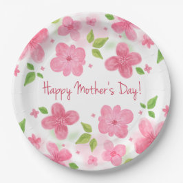エレガントな花の幸せな母の日|の紙皿 ペーパープレート