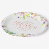 エレガントな花の幸せな母の日|の紙皿 ペーパープレート (アングル)