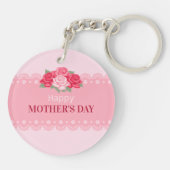 エレガントな花の幸せな母の日| Keychain キーホルダー (裏面)