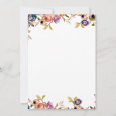 エレガントな花の延期結婚発表 招待状 (裏面)