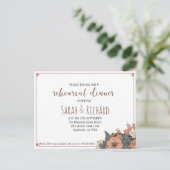 エレガントな花の彩るリハーサルディナーへのご招待 ポストカード (スタンド正面)