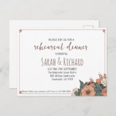 エレガントな花の彩るリハーサルディナーへのご招待 ポストカード (正面/裏面)