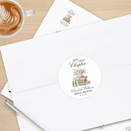 エレガントな花の彼女の新しい章の結婚前のお祝い ラウンドシール